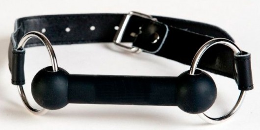 Чёрный кляп-трензель на кожаных ремешках - ToyFa - купить с доставкой в Ачинске