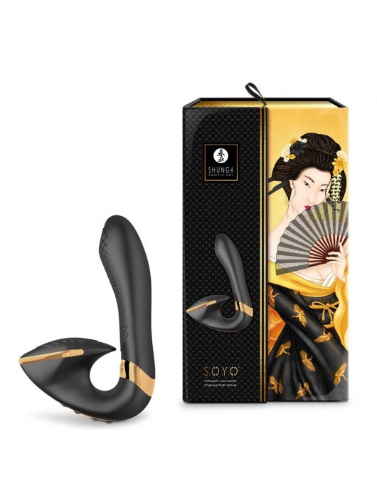 Черный вибростимулятор SOYO - 17 см. - Shunga