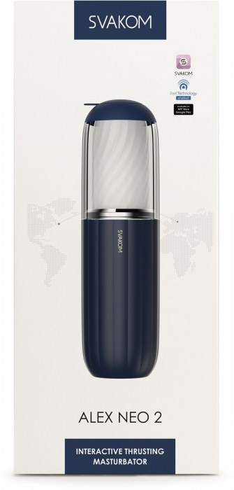 Черно-белый интерактивный мастурбатор Alex Neo 2 - Svakom - в Ачинске купить с доставкой