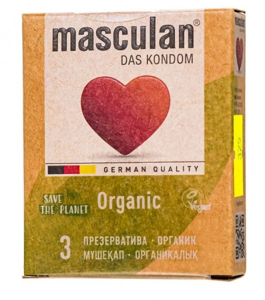 Экологически чистые презервативы Masculan Organic - 3 шт. - Masculan - купить с доставкой в Ачинске