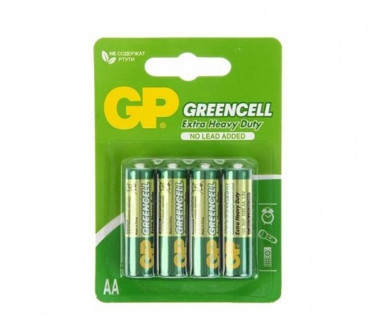 Батарейки солевые GP GreenCell AA/R6G - 4 шт. - Элементы питания - купить с доставкой в Ачинске