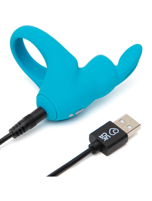 Голубое эрекционное виброкольцо Happy Rabbit Rechargeable Rabbit Cock Ring - Happy Rabbit - в Ачинске купить с доставкой