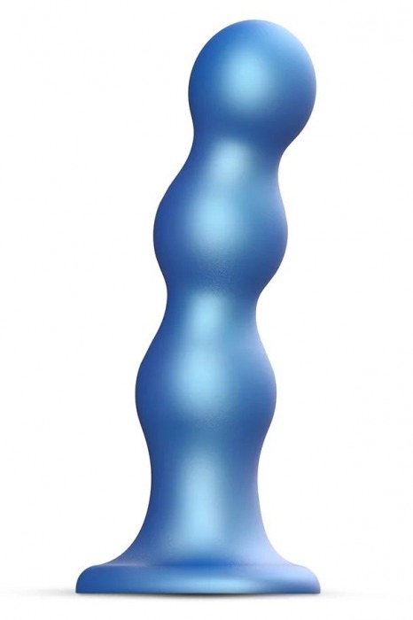 Голубая насадка Strap-On-Me Dildo Plug Balls size S - Strap-on-me - купить с доставкой в Ачинске