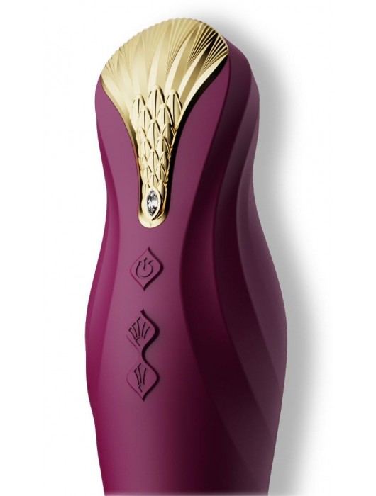 Фиолетовый вибратор King с функцией возвратно-поступательных движений - 30,2 см. - Zalo