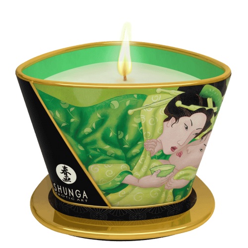 Массажная свеча Exotic Green Tea с ароматом зелёного чая - 170 мл. - Shunga - купить с доставкой в Ачинске