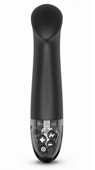 Черный вибратор с функцией электростимуляции Right on Ron - 17 см. - MyStim - купить с доставкой в Ачинске