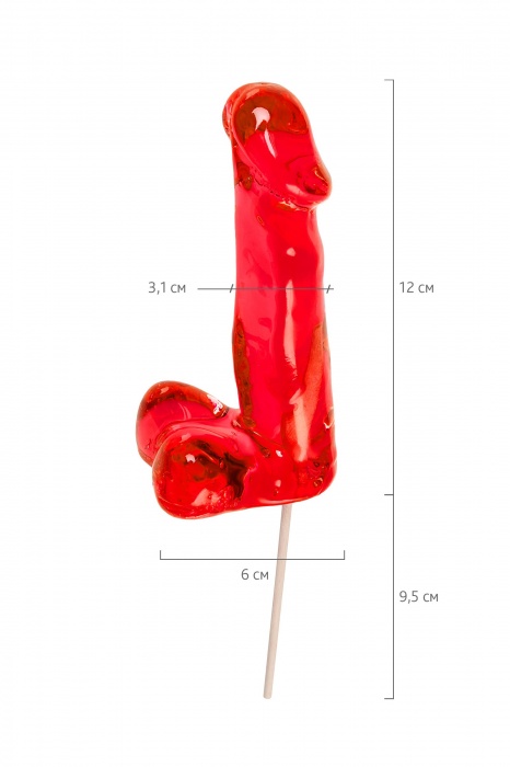 Красный леденец в форме члена со вкусом виски - 173 гр. - Sosuчki - купить с доставкой в Ачинске
