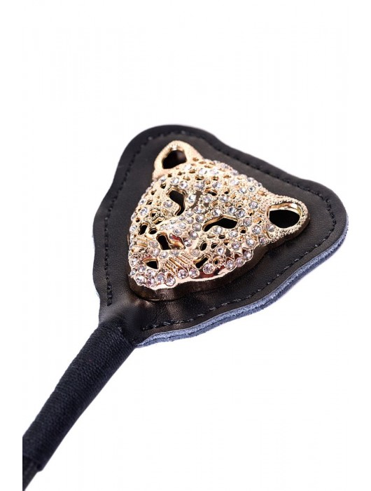 Чёрный стек с фигуркой леопарда на наконечнике - 21 см. - ToyFa - купить с доставкой в Ачинске