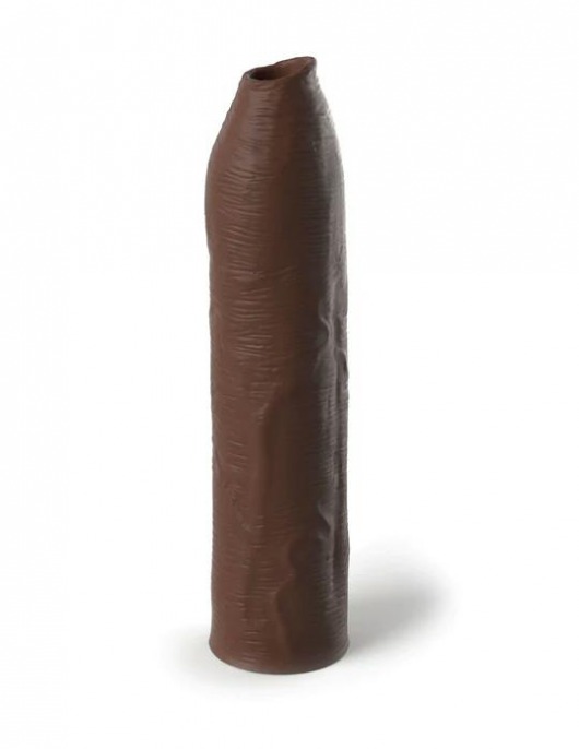 Коричневая насадка-удлинитель Uncut Silicone Penis Enhancer - 17,8 см. - Pipedream - в Ачинске купить с доставкой