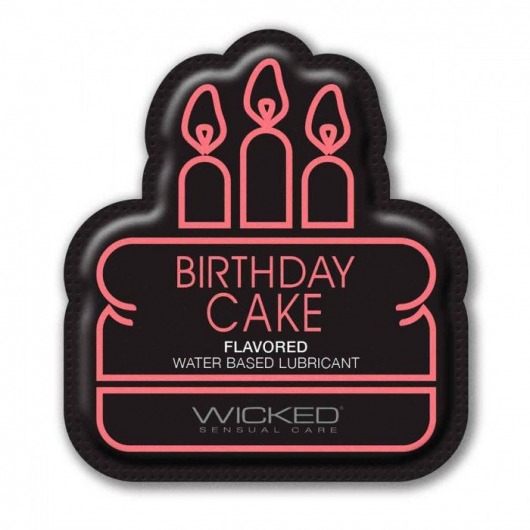 Лубрикант на водной основе со вкусом торта с кремом Wicked Aqua Birthday cake - 3 мл. - Wicked - купить с доставкой в Ачинске