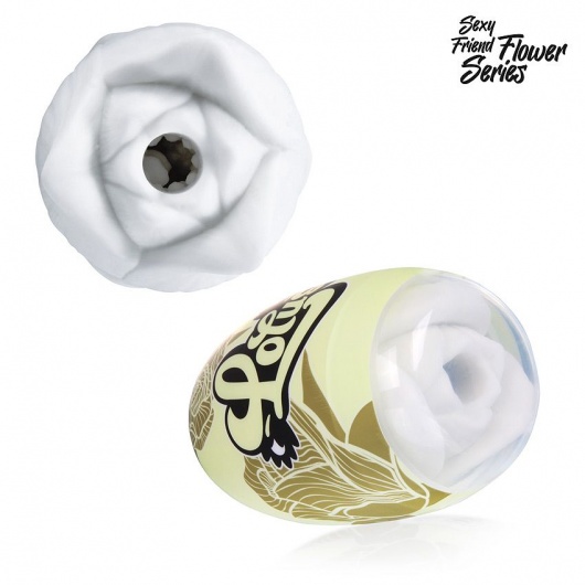 Белый нереалистичный мастурбатор в форме бутона цветка Lotus - 1137 - в Ачинске купить с доставкой