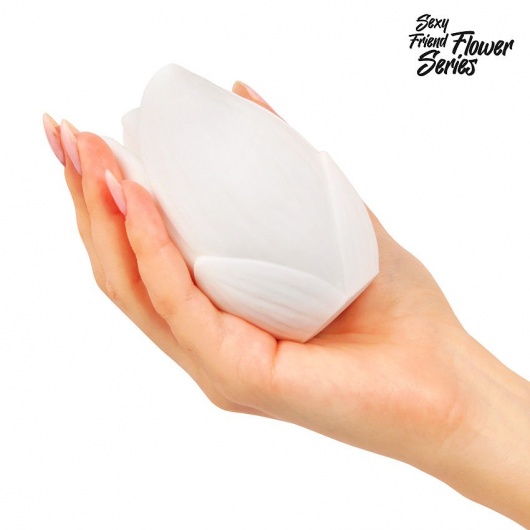 Белый нереалистичный мастурбатор в форме бутона цветка Lotus - 1137 - в Ачинске купить с доставкой