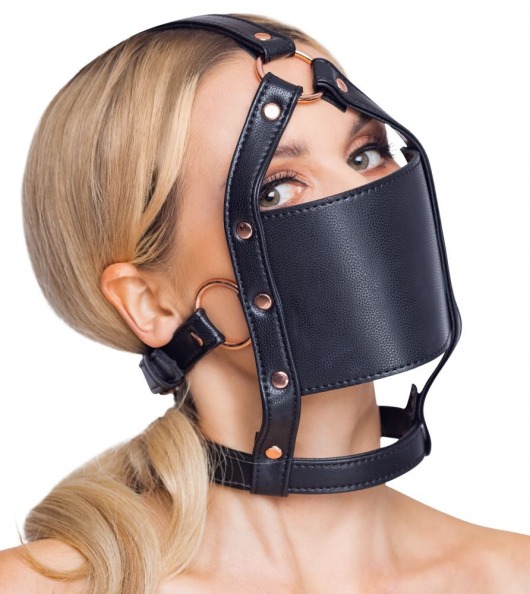 Черный намордник с кляпом-шаром Head Harness With A Gag - Orion - купить с доставкой в Ачинске