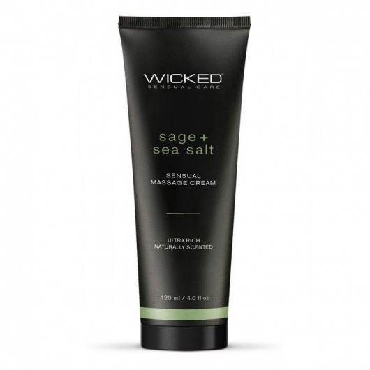 Массажный легкий крем WICKED Sage plus Sea Salt - 120 мл. - Wicked - купить с доставкой в Ачинске