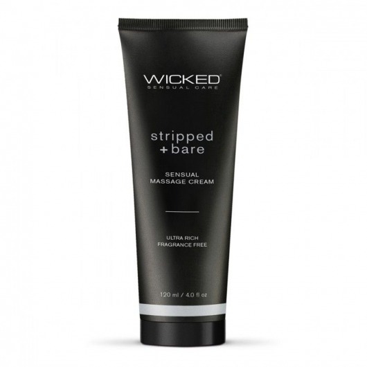 Массажный легкий крем WICKED Stripped plus Bare - 120 мл. - Wicked - купить с доставкой в Ачинске