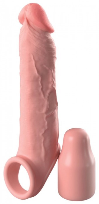 Телесная насадка-удлинитель 2 Inch Silicone X-tension with Strap - 20,3 см. - Pipedream - в Ачинске купить с доставкой