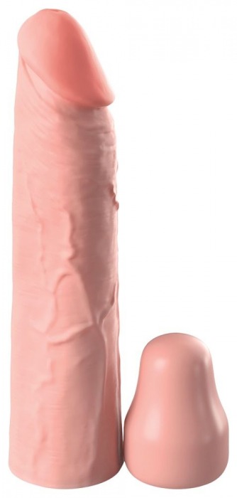 Телесная насадка-удлинитель 1 Inch Silicone X-tension - 17,8 см. - Pipedream - в Ачинске купить с доставкой
