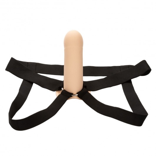 Телесный фаллопротез из силикона Extension with Harness - 15,75 см. - California Exotic Novelties - купить с доставкой в Ачинске