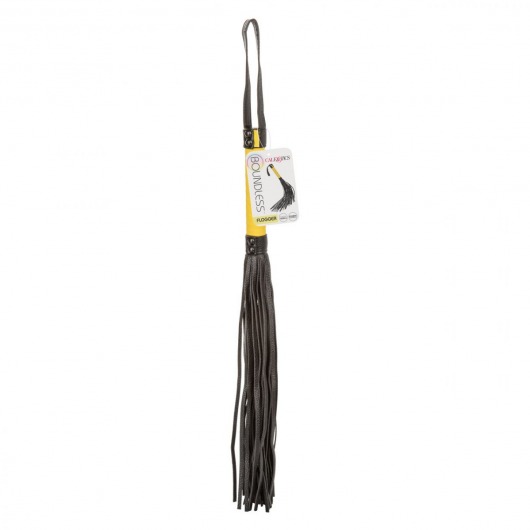 Черная плеть с желтой рукоятью Boundless Flogger - 69,25 см. - California Exotic Novelties - купить с доставкой в Ачинске