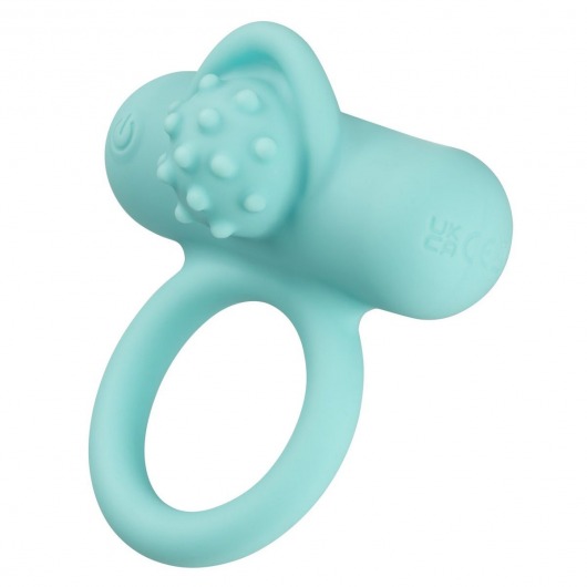 Аквамариновое эрекционное виброкольцо Silicone Rechargeable Nubby Lover’s Delight - California Exotic Novelties - в Ачинске купить с доставкой