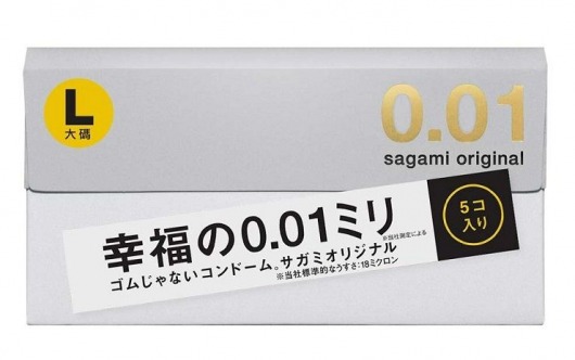 Презервативы Sagami Original 0.02 L-size увеличенного размера - 5 шт. - Sagami - купить с доставкой в Ачинске