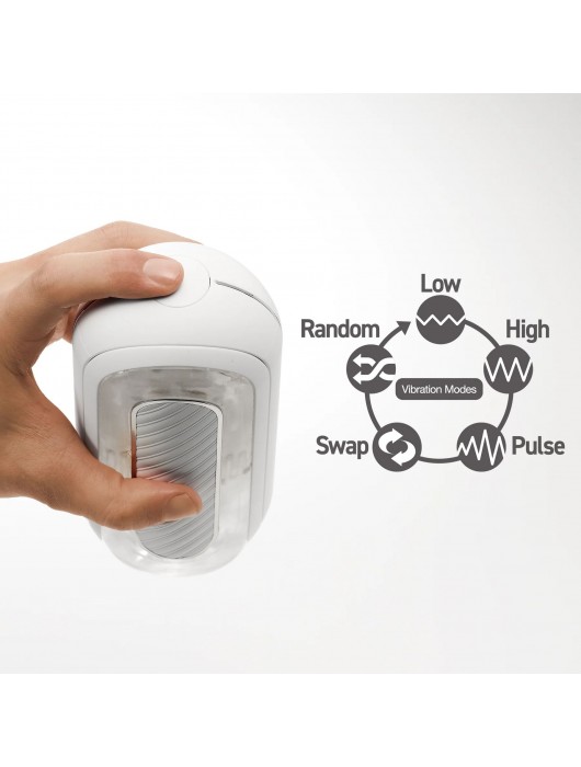 Белый мастурбатор Tenga Flip Zero Gravity с вибрацией - Tenga - в Ачинске купить с доставкой