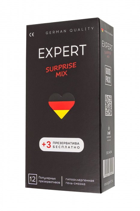 Презервативы EXPERT Surprise Mix - 12 шт.(+3 в подарок) - Expert - купить с доставкой в Ачинске