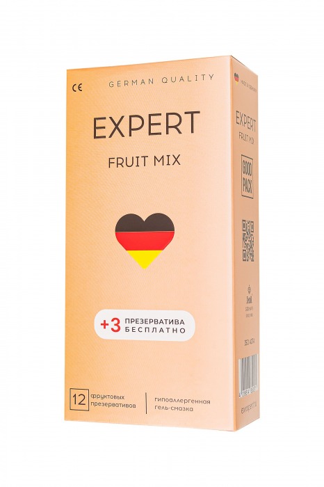 Ароматизированные презервативы EXPERT Fruit Mix - 12 шт.(+3 в подарок) - Expert - купить с доставкой в Ачинске