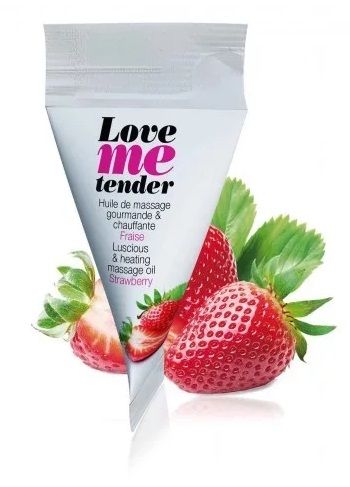 Съедобное согревающее массажное масло Love Me Tender Strawberry с ароматом клубники - 10 мл. - Love to Love - купить с доставкой в Ачинске