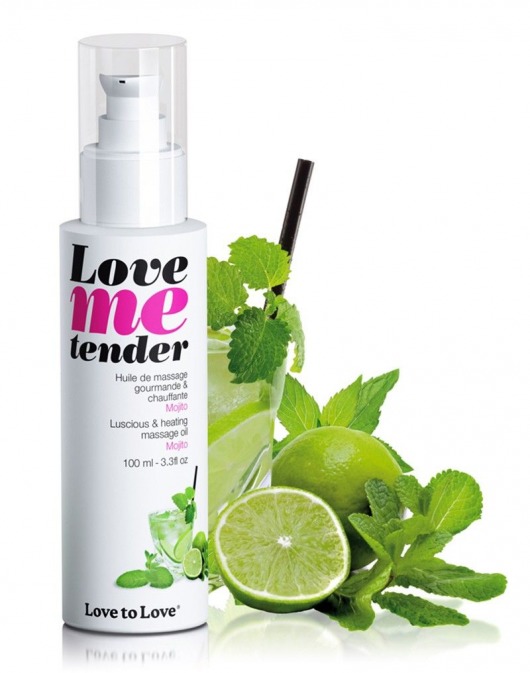 Съедобное согревающее массажное масло Love Me Tender Mojito с ароматом мохито - 100 мл. - Love to Love - купить с доставкой в Ачинске