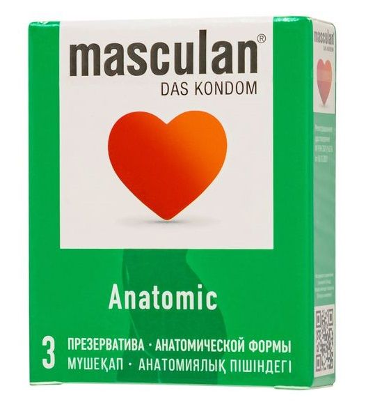 Презервативы анатомической формы Masculan Anatomic - 3 шт. - Masculan - купить с доставкой в Ачинске