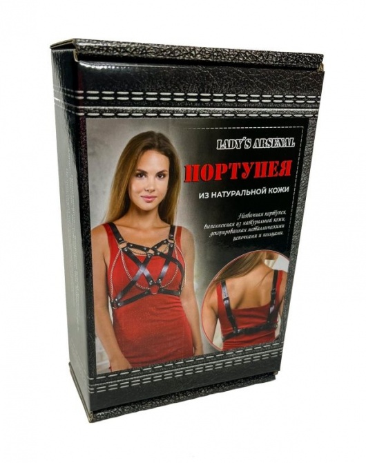 Портупея из натуральной кожи с цепочками - БДСМ Арсенал - купить с доставкой в Ачинске