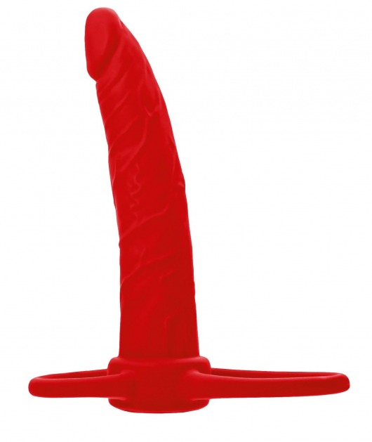 Красная насадка на пенис для двойного проникновения Black Red - 16,5 см. - ToyFa - купить с доставкой в Ачинске