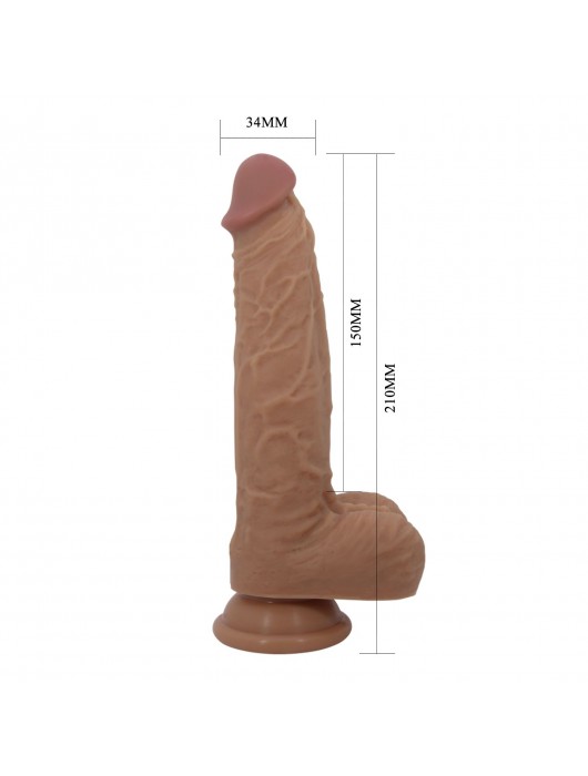 Телесный вибратор-реалистик на присоске Jonathan - 21 см. - Baile