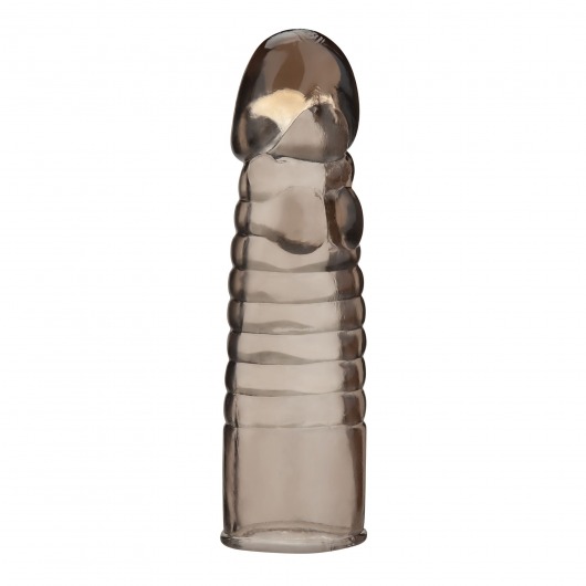 Дымчатая насадка-удлинитель Ribbed Realistic Penis Enhancing Sleeve Extension - 15,2 см. - BlueLine - в Ачинске купить с доставкой