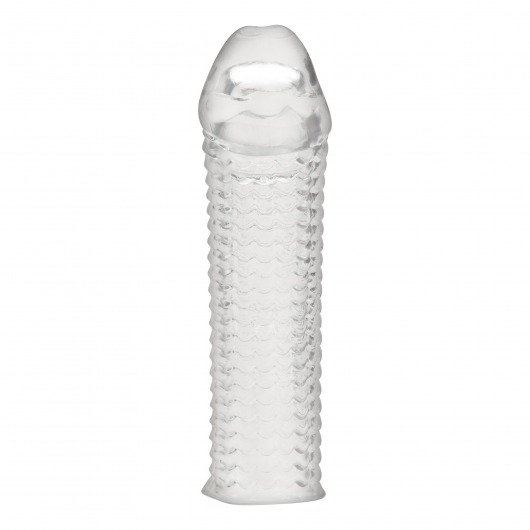 Текстурированная насадка на пенис Clear Textured Penis Enhancing Sleeve Extension - 16,5 см. - BlueLine - в Ачинске купить с доставкой