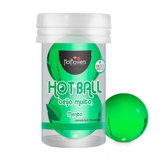 Лубрикант на масляной основе Hot Ball Beija Muito с ароматом мяты (2 шарика по 3 гр.) - HotFlowers - купить с доставкой в Ачинске