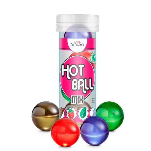 Ароматизированный лубрикант Hot Ball Mix на масляной основе (4 шарика по 3 гр.) - HotFlowers - купить с доставкой в Ачинске