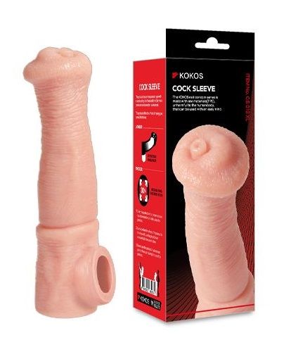 Телесная фантазийная насадка на член Cock Sleeve Size L - KOKOS - в Ачинске купить с доставкой