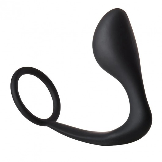 Черное эрекционное кольцо с анальной пробкой Anal Plug With Cockring - Dream Toys - в Ачинске купить с доставкой