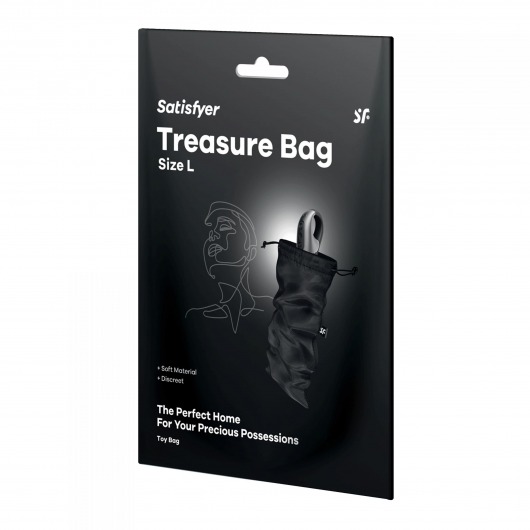 Черный мешочек для хранения игрушек Treasure Bag L - Satisfyer - купить с доставкой в Ачинске