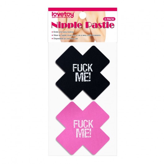 Набор из 2 пар пэстисов Cross Pattern Nipple Pasties - Lovetoy - купить с доставкой в Ачинске