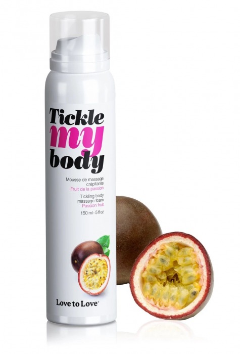 Массажная хрустящая пенка Tickle my body с ароматом маракуйи - 150 мл. - Love to Love - купить с доставкой в Ачинске