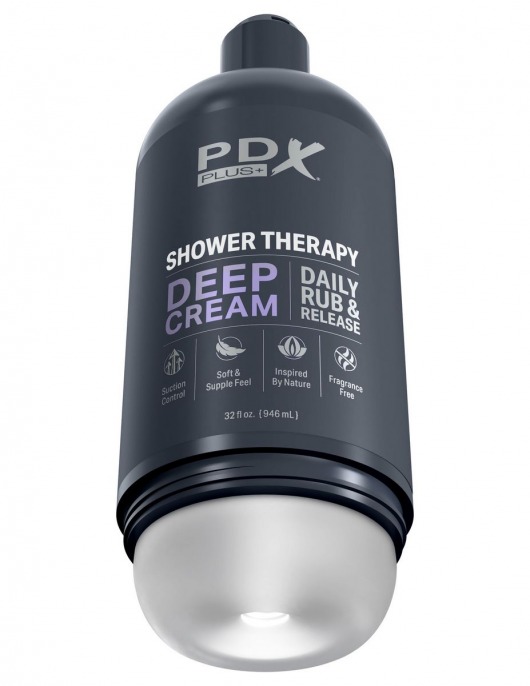 Мастурбатор в бутылке Shower Therapy Deep Cream - Pipedream - в Ачинске купить с доставкой