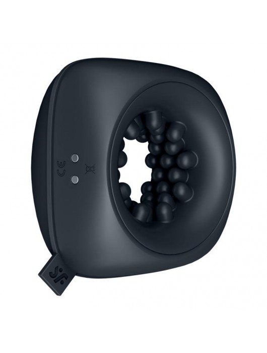 Черный мужской вибромассажер Ring Stroker - Satisfyer - в Ачинске купить с доставкой