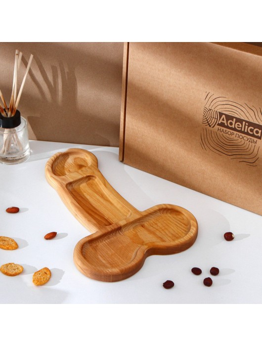 Деревянное блюдо для подачи в форме члена (32,5 х 20 х 1,7 см) - Сима-Ленд - купить с доставкой в Ачинске