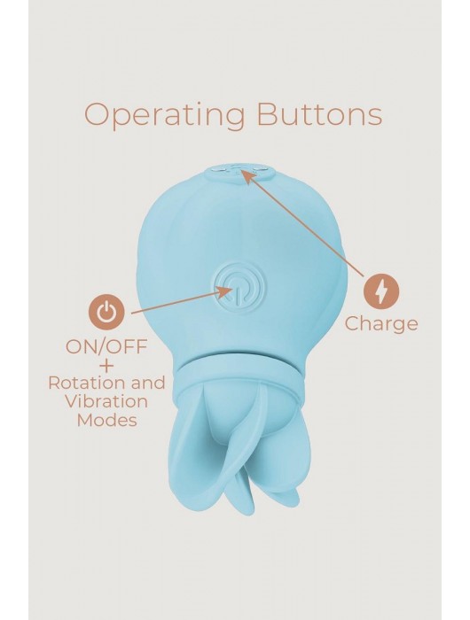 Голубой стимулятор клитора с 5 насадками Caress - Adrien Lastic