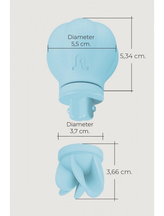 Голубой стимулятор клитора с 5 насадками Caress - Adrien Lastic