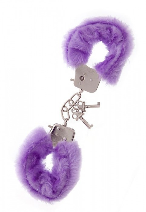 Фиолетовые меховые наручники METAL HANDCUFF WITH PLUSH LAVENDER - Dream Toys - купить с доставкой в Ачинске