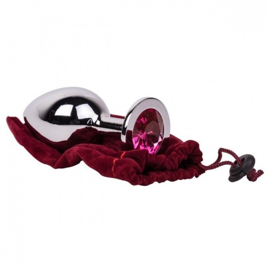 Большой стальной плаг с розовым кристаллом Pink Bubble Gum - 9,5 см. - Erotic Fantasy - купить с доставкой в Ачинске